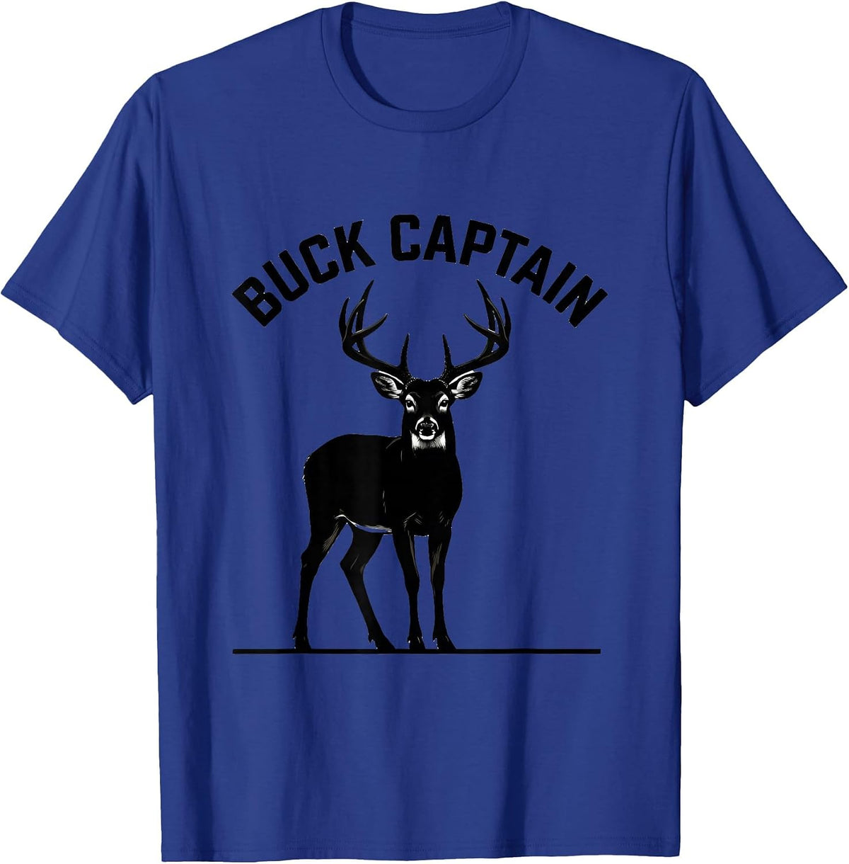 Buck Captain Funny Deer Hunting Hunter Dad Gift T-Shirt - Royal Blue
