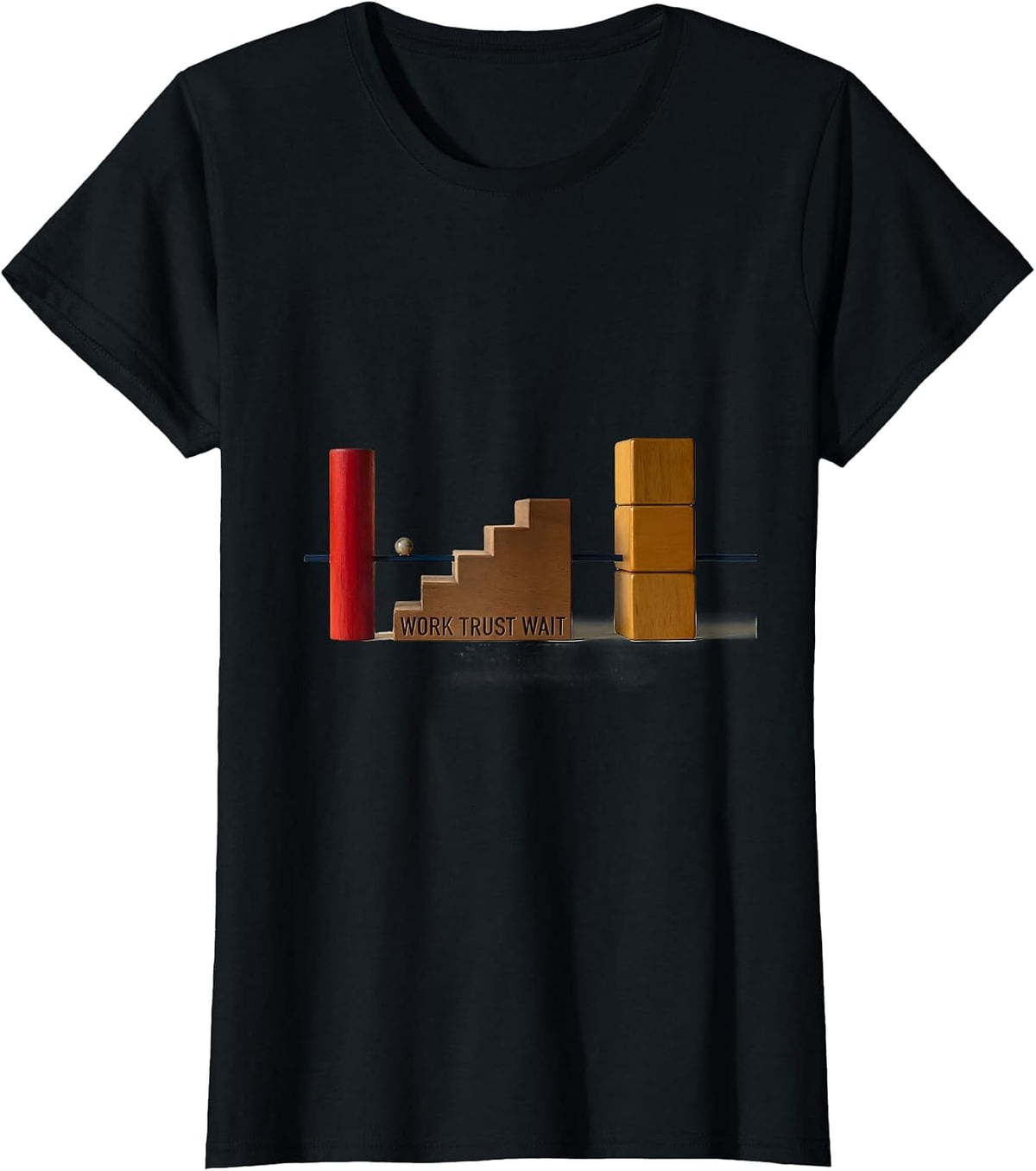 Women's Work Trust Wait Geometric Montessori Teacher Philosophy T-Shirt - Black