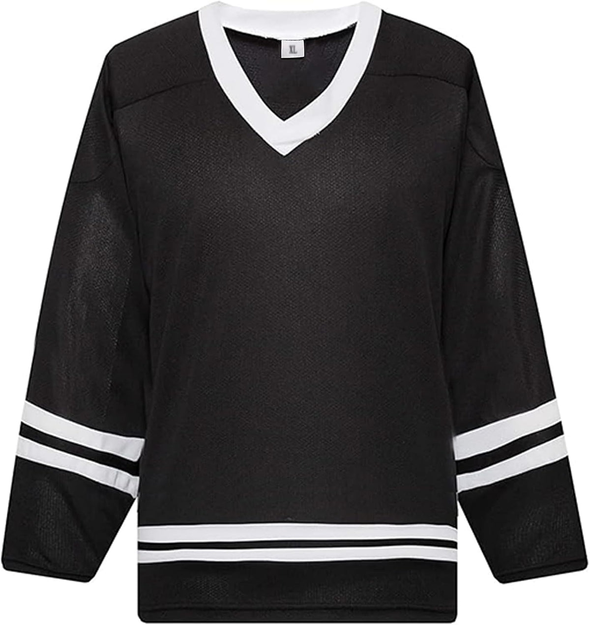 Blank Hockey Training Jersey Lightweight Fabric Long Sleeve for Ice Hockey Jersey Quick Dry Feature and V Neck Style -