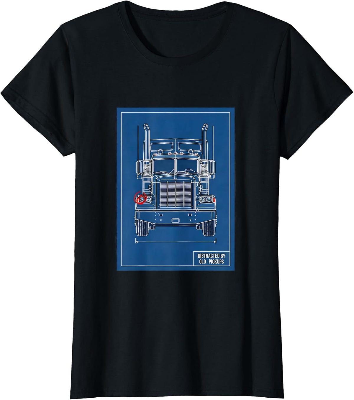 Distracted By Old Pickups Funny Trucker Semi Truck Driver T-Shirt - Black