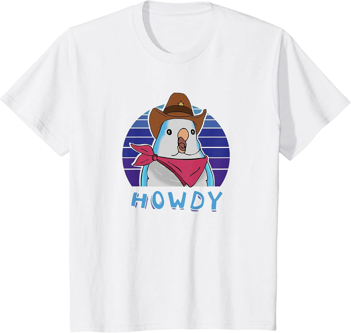 Aesthetic Howdy Funny Cute Blue Quaker Parrot Monk Parakeet T-Shirt - White