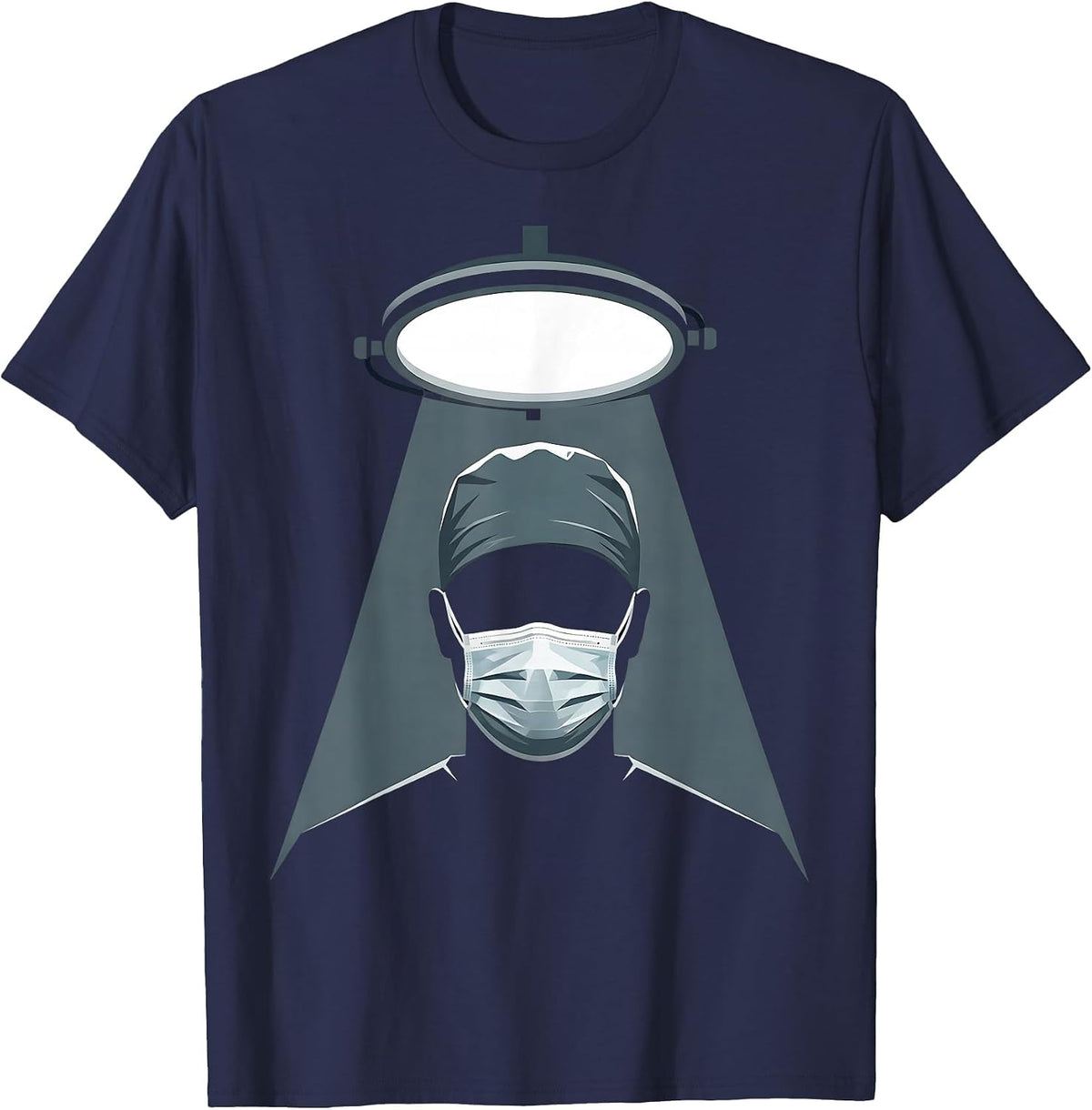 Surgeon Under Operating Light Emergency Graphic T-Shirt - Navy Blue