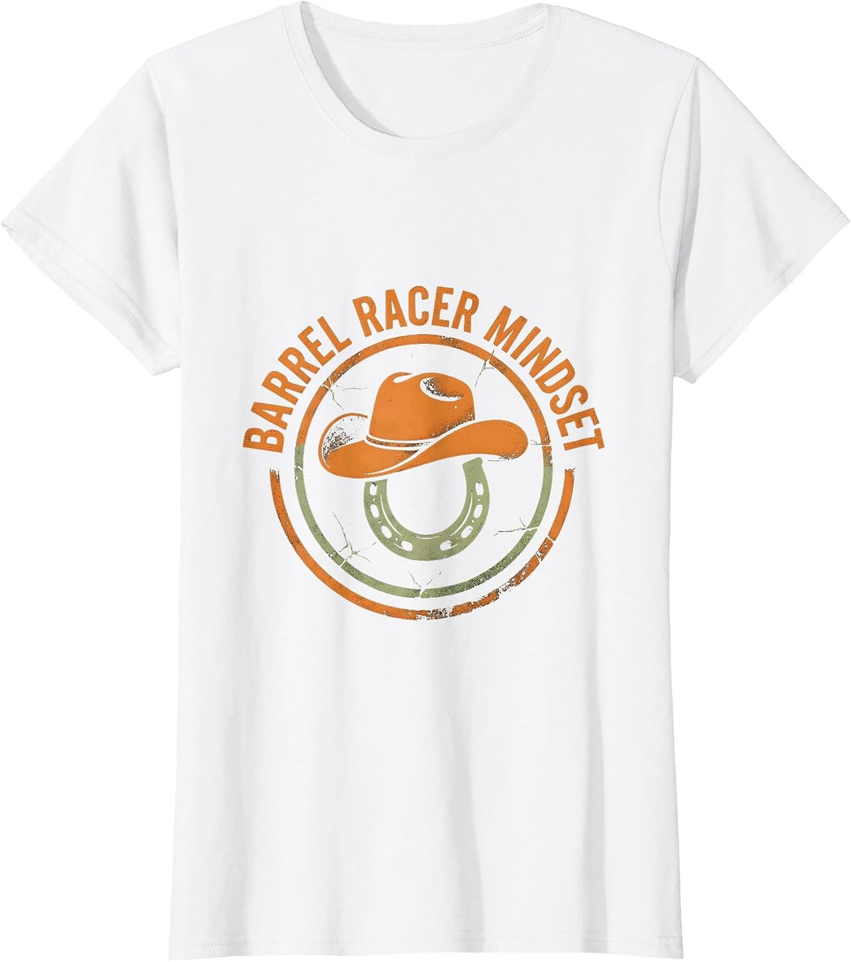 Barrel Racer Mindset Cowgirl Rodeo Design T-Shirt - White
