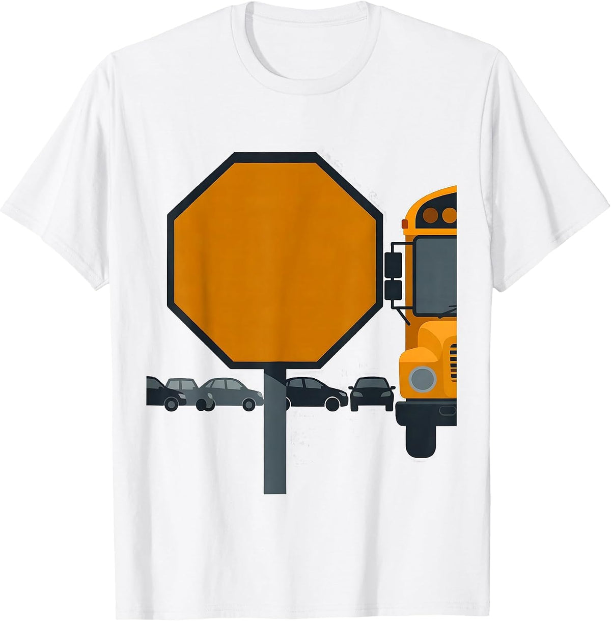 Men's School Bus Stop Arm Humor Driver Appreciation T-Shirt - White