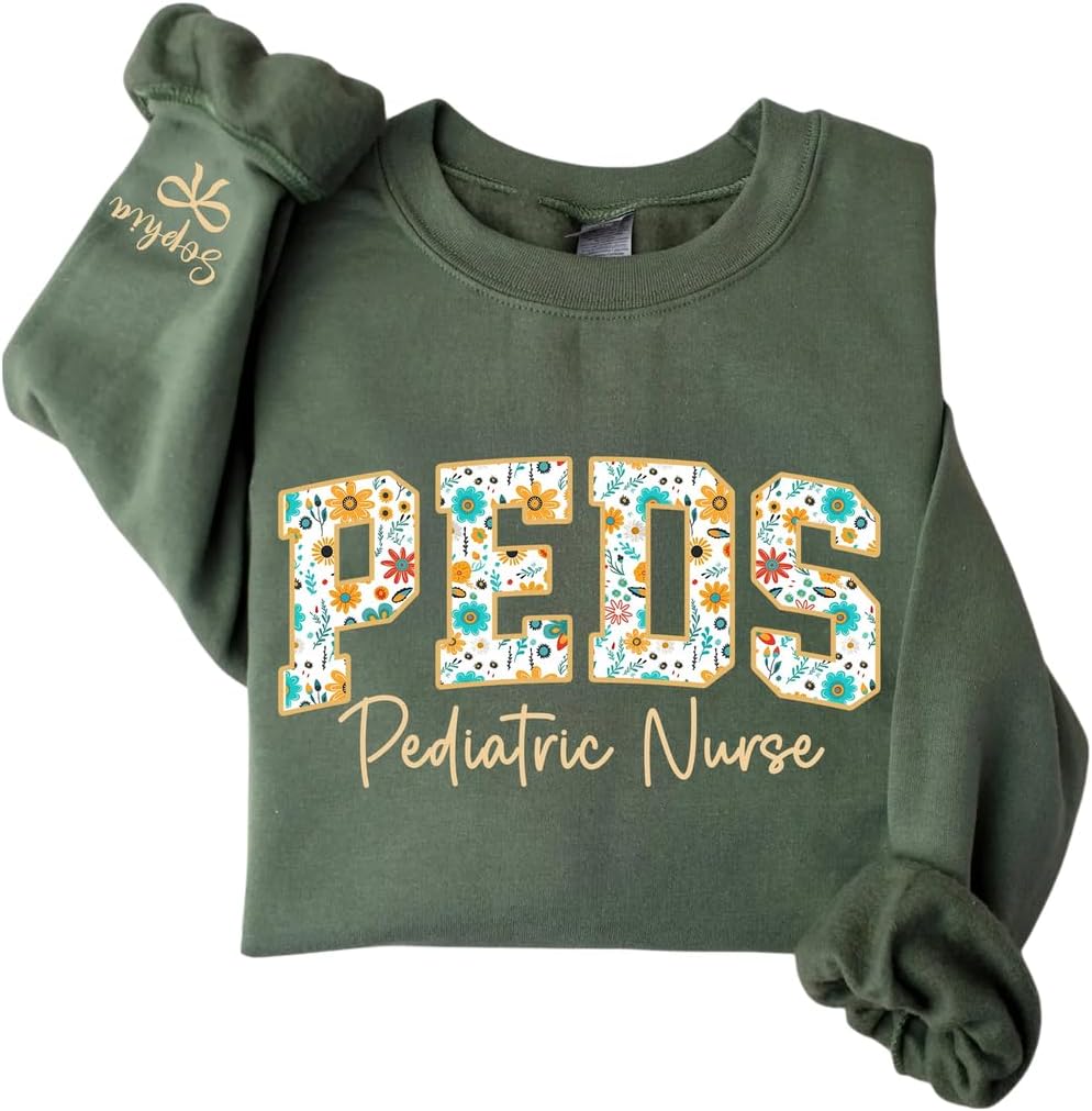 Personalized Nurse Sweatshirt, Custom Name & Specialty, Personalized Gift for Nurses & Healthcare Heroes - Peds