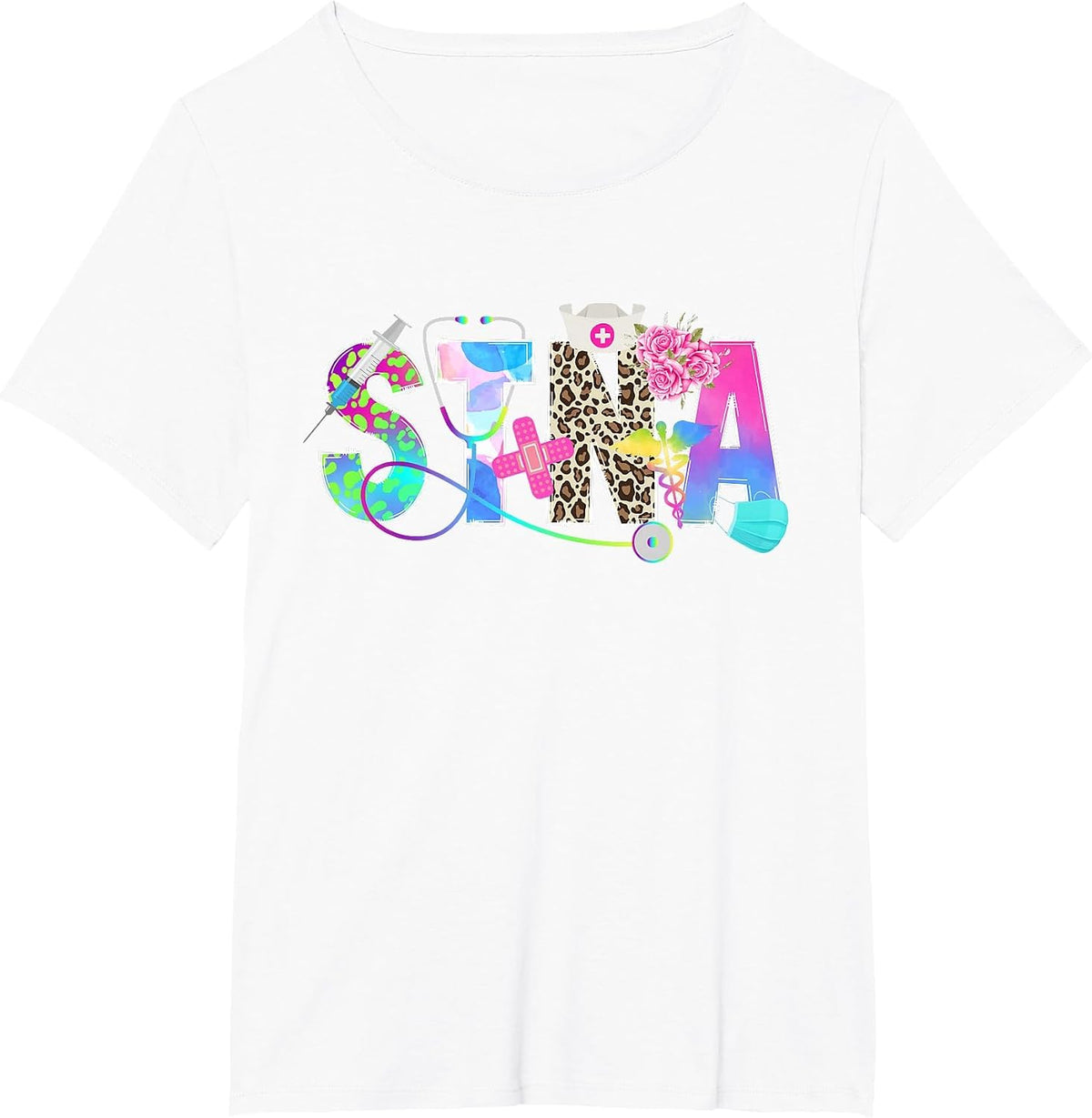 STNA State Tested Nursing Assistant Cute STNA Nurse T-Shirt - White