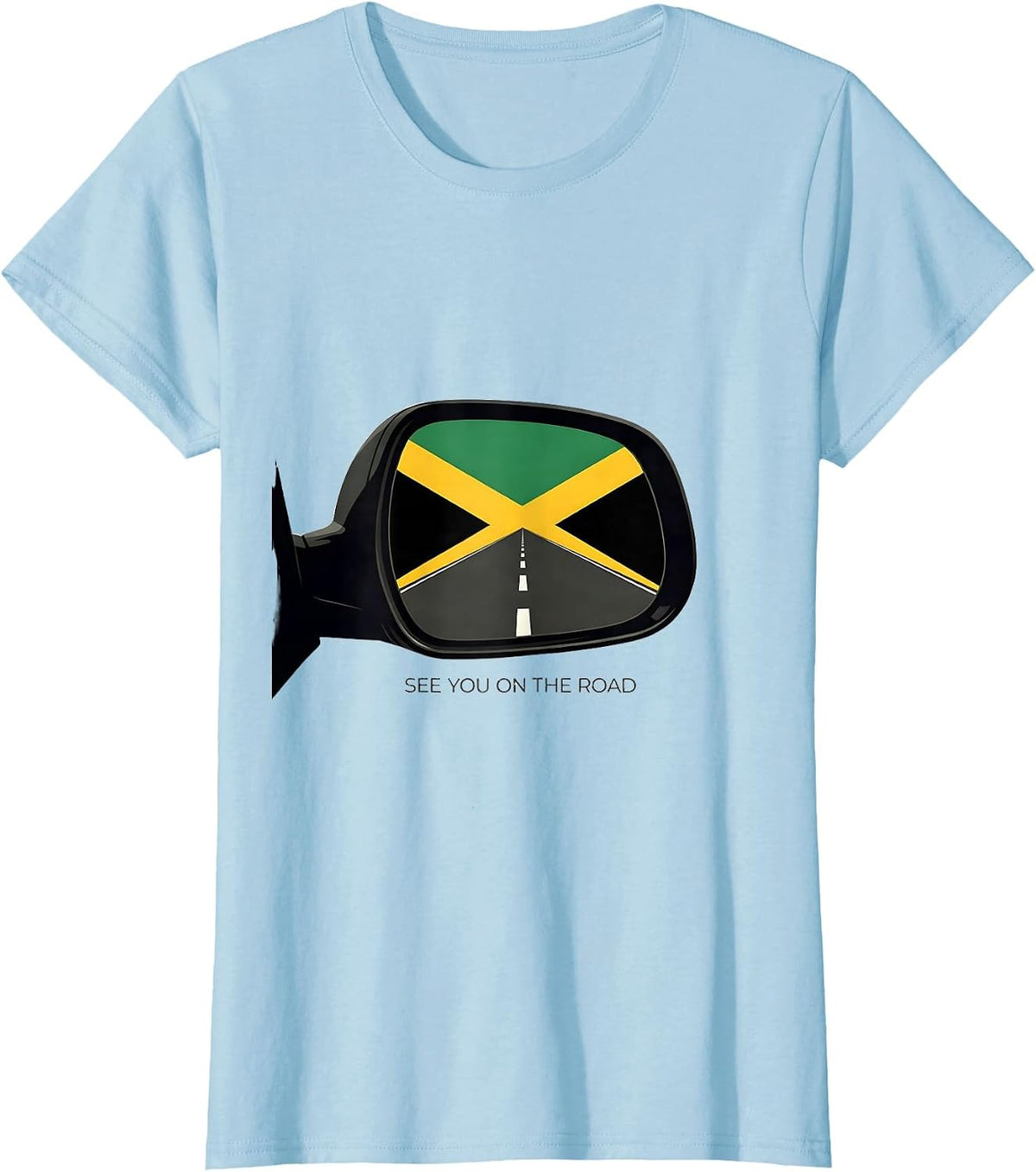 See You On The Road Editorial Conceptual Jamaican Carnival T-Shirt - Baby Blue