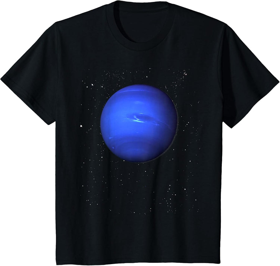 Neptune Shirt Solar System Planet Space Galaxy Stars Nerd T-Shirt - Black