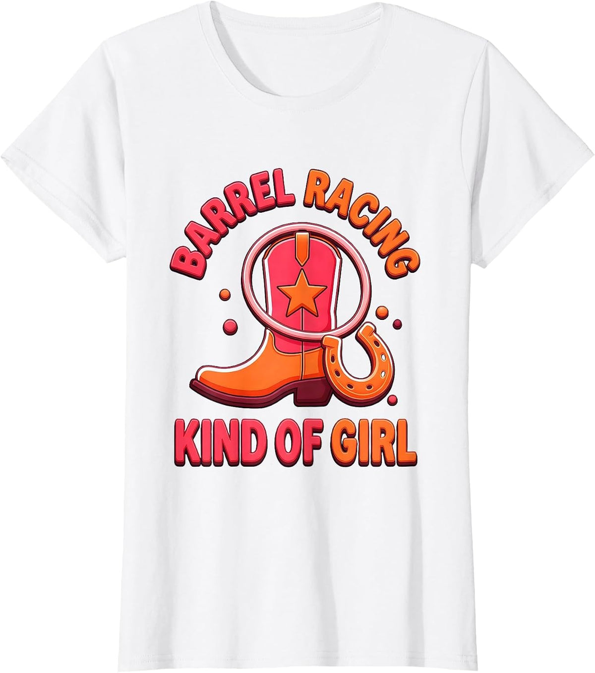 Women's Barrel Racing Kind Of Girl Cowgirl Design T-Shirt - White