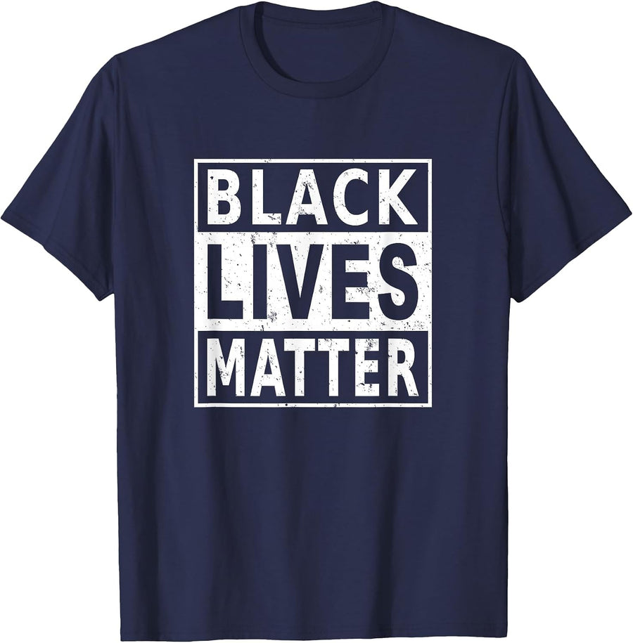 Black Lives Matter BLM Black History Month Protest Power T-Shirt - Navy Blue