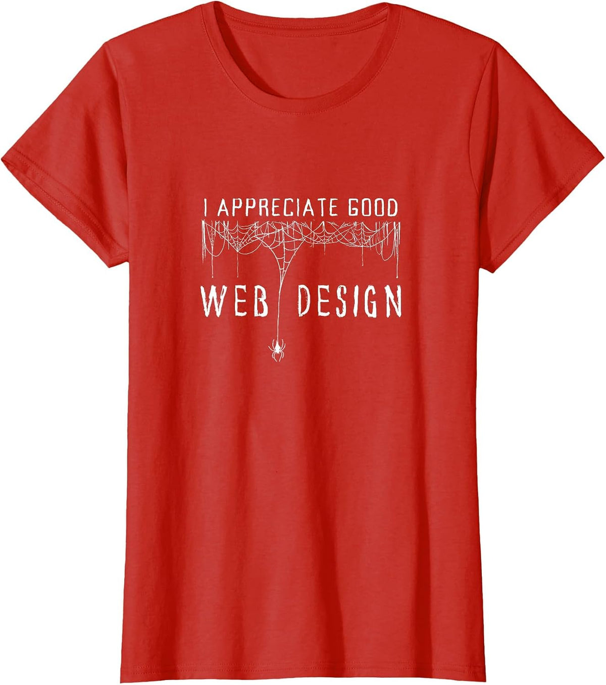 Funny Halloween Spider Web Design - Computer Science T-Shirt - Red