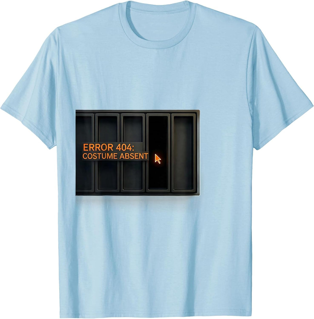 Men's Error 404 Costume Absent Funny Lazy Halloween Geek Humor T-Shirt - Baby Blue