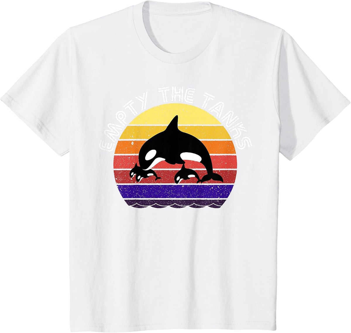 Orcas Whale Empty The Tanks. Save the Orca Whales T-Shirt - White