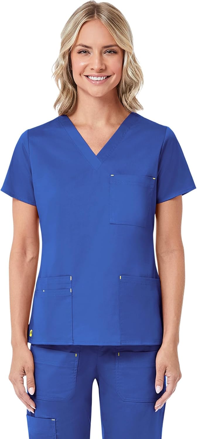 Maevn Women's Blossom 3-Pocket V-Neck Top - Royal Blue