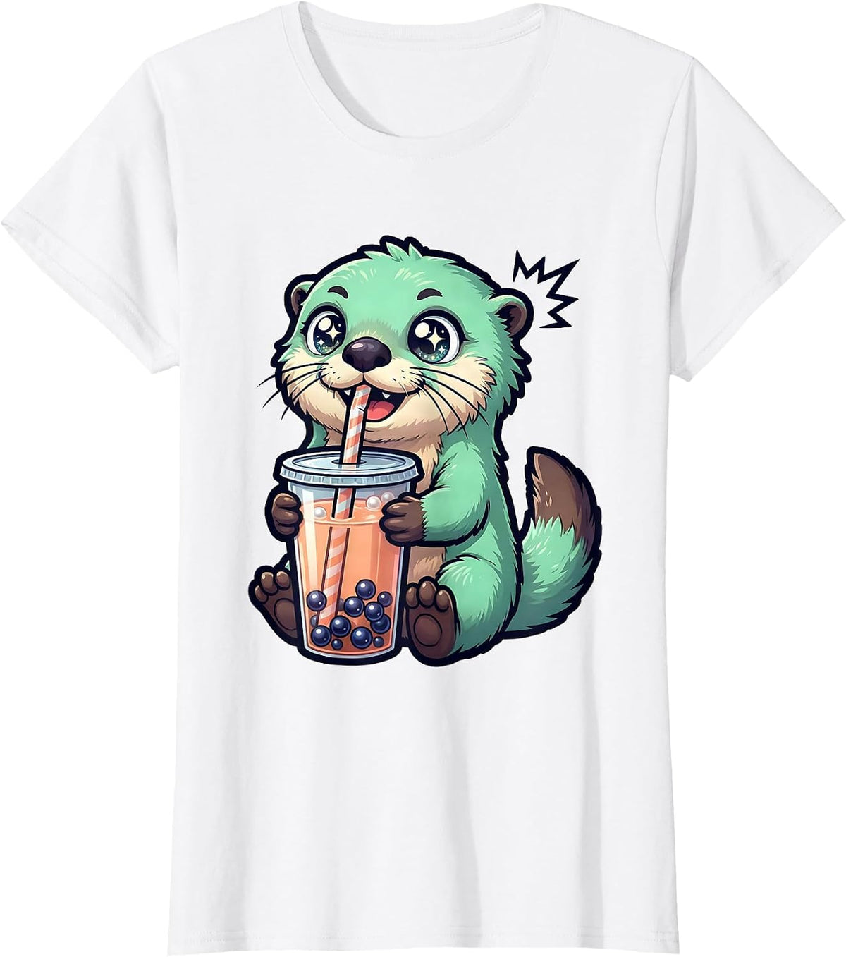 Chibi Otter Kawaii Boba Tea Bubble Tea Lover T-Shirt - White
