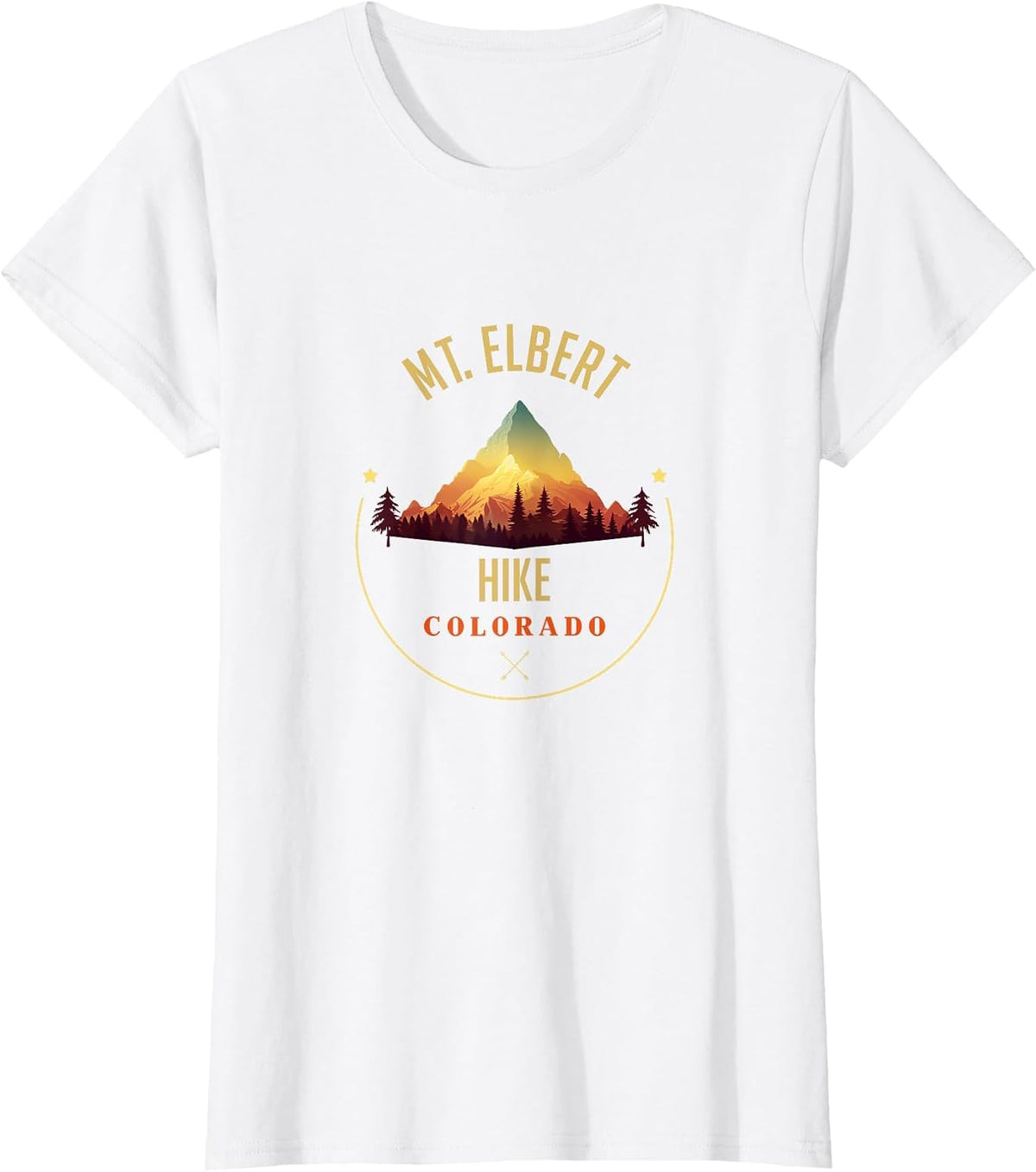 Mt. Elbert Souvenir Apparel - Mt. Elbert Hiking T-Shirt - White
