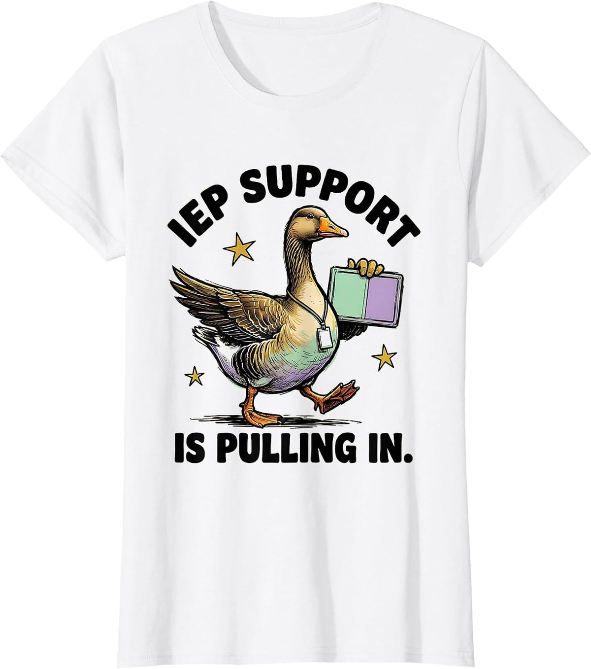 Women's IEP Support Is Pulling In Funny Special Education Teacher T-Shirt - White