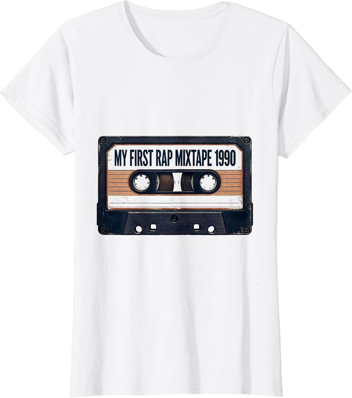 Women's My First Rap Mixtape 1990 Vintage Retro Hip Hop Nostalgia T-Shirt - White