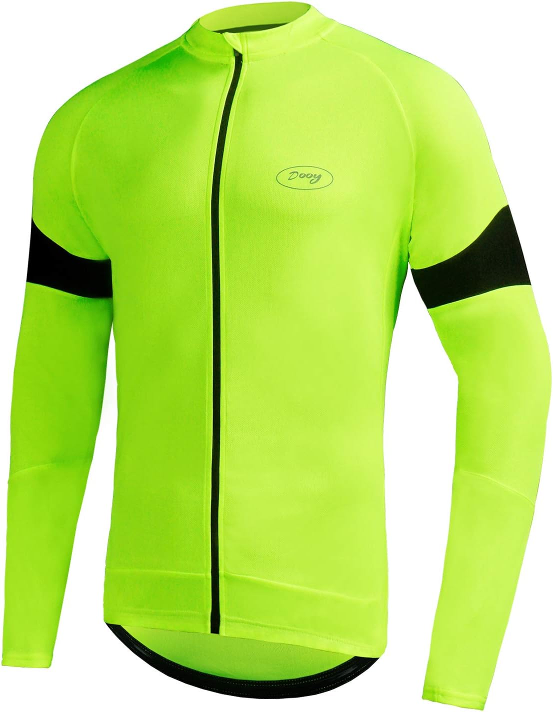 Men's Long Sleeve Cycling Jersey with Full Zip and 3 Rear Pockets - Yellow04