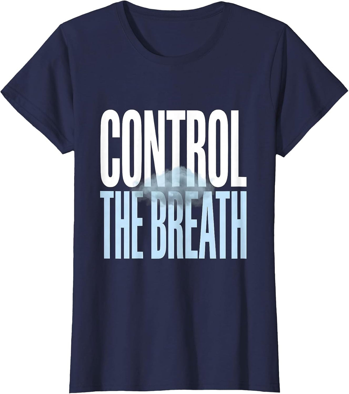 Women's Control The Breath Stoic Philosophy Quote Marcus Aurelius T-Shirt - Navy Blue