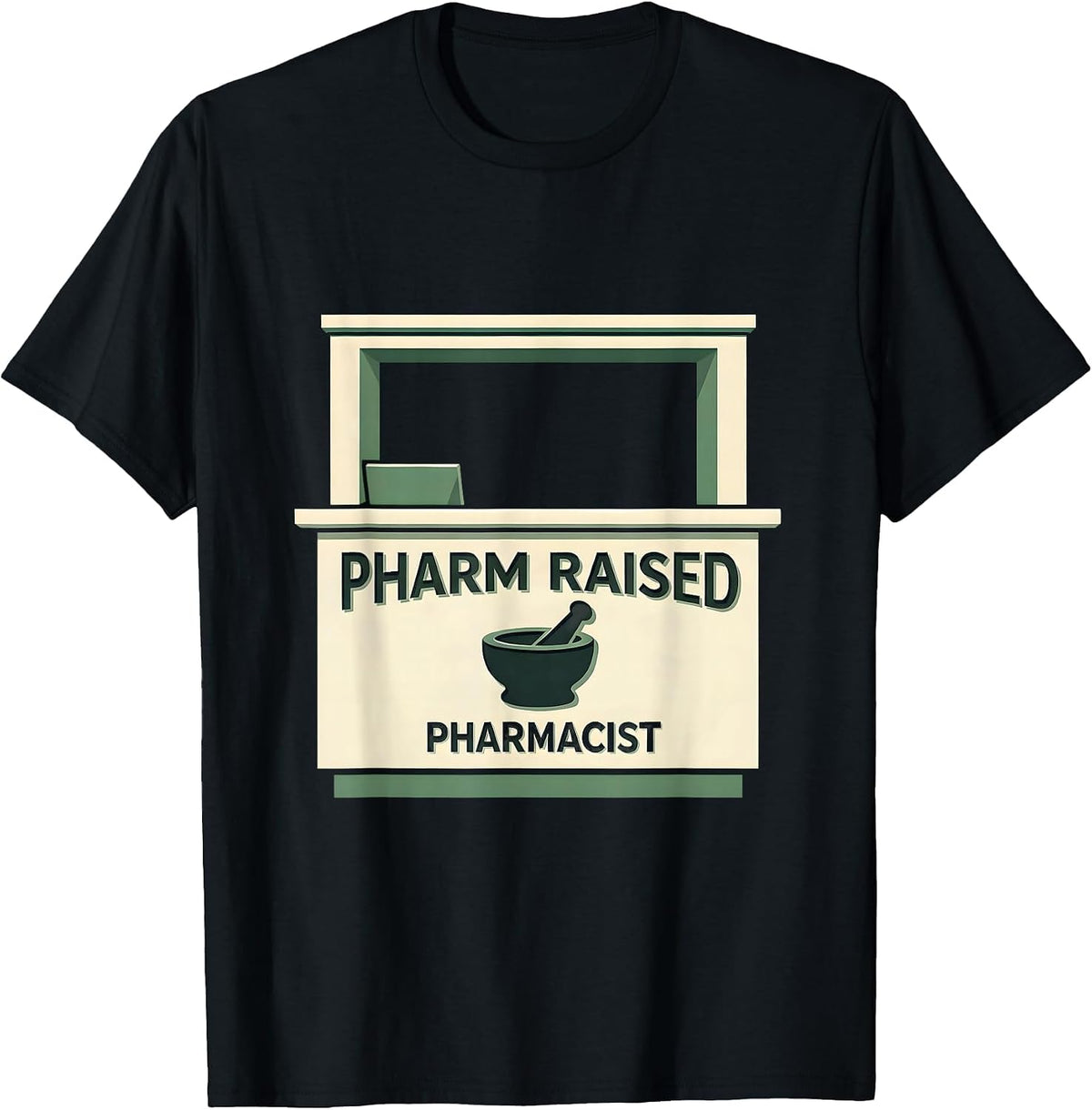 Men's Pharm Raised Pharmacist Funny Pharmacy Tech Crew Halloween T-Shirt - Black