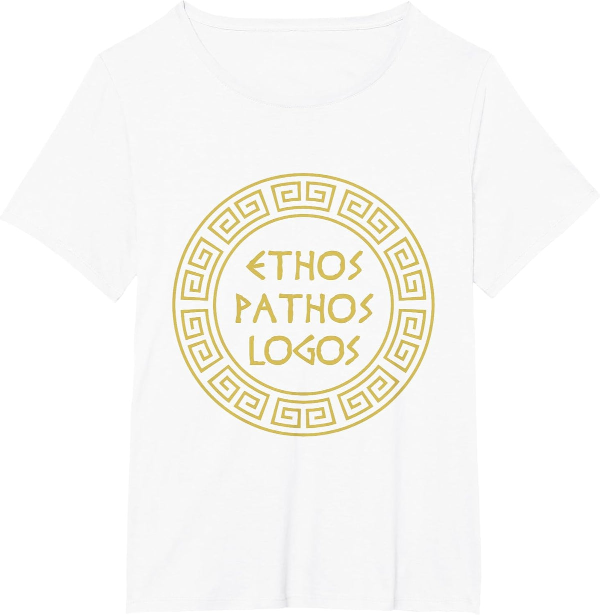 Ethos Pathos Logos Aristotle Greek Meander T-Shirt - White
