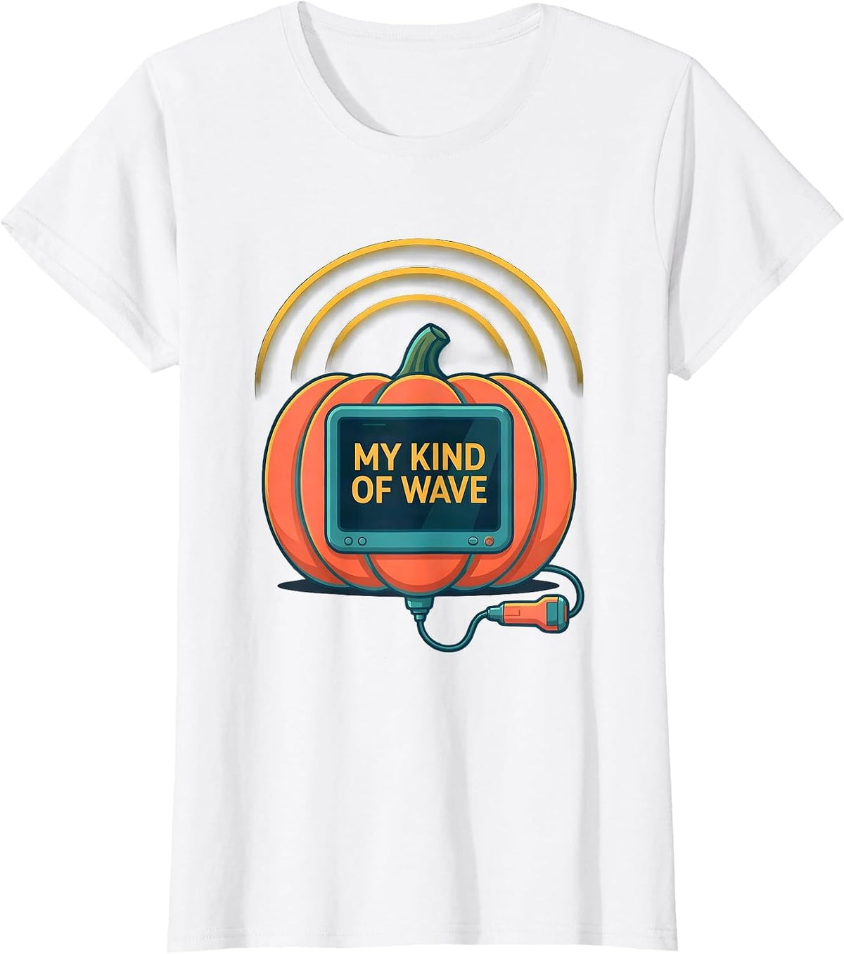 My Kind of Wave Funny Sonographer Ultrasound Tech Pun Humor T-Shirt - White