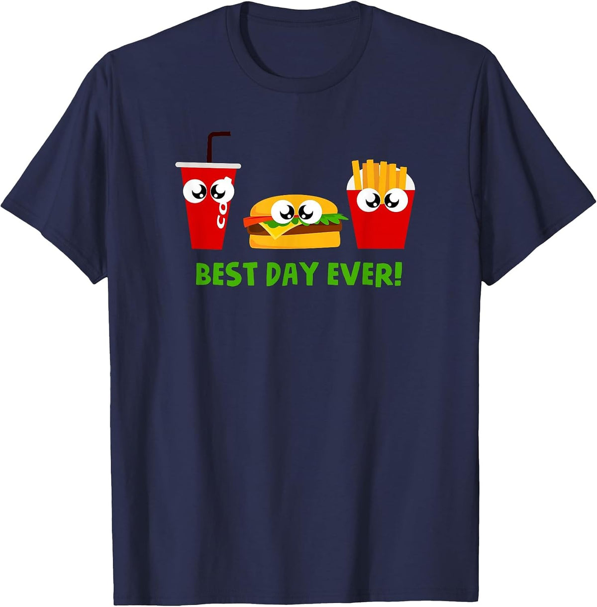 Funny Hamburger Tshirt Fry Day French Fries T-Shirt - Navy Blue