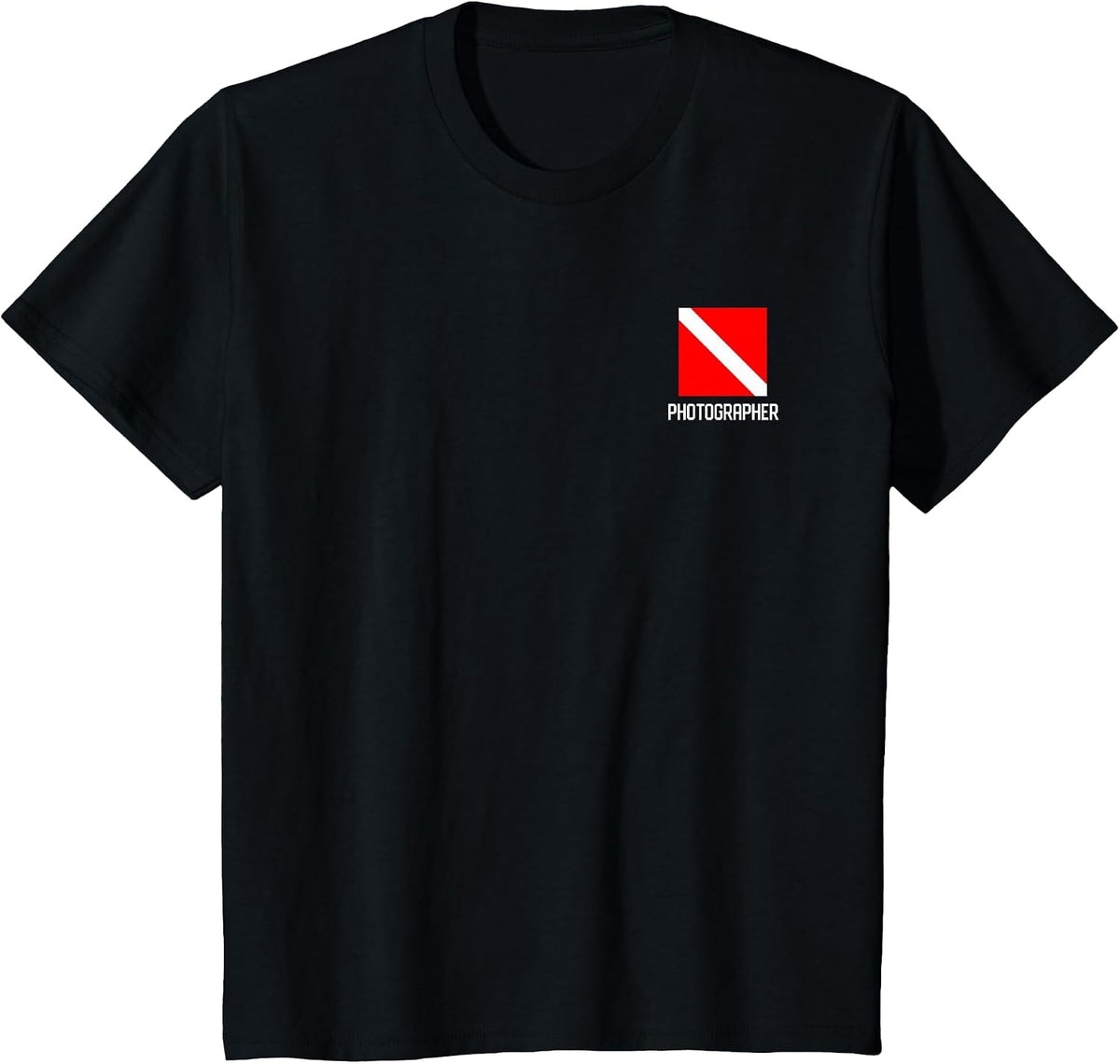 Scuba Dive Flag Underwater Photographer Divemasters Diver T-Shirt - Black