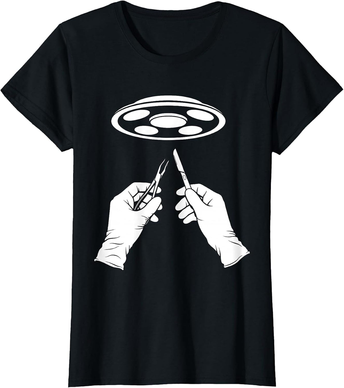 Surgeon Hands Operation Spotlight Emergency Tee T-Shirt - Black