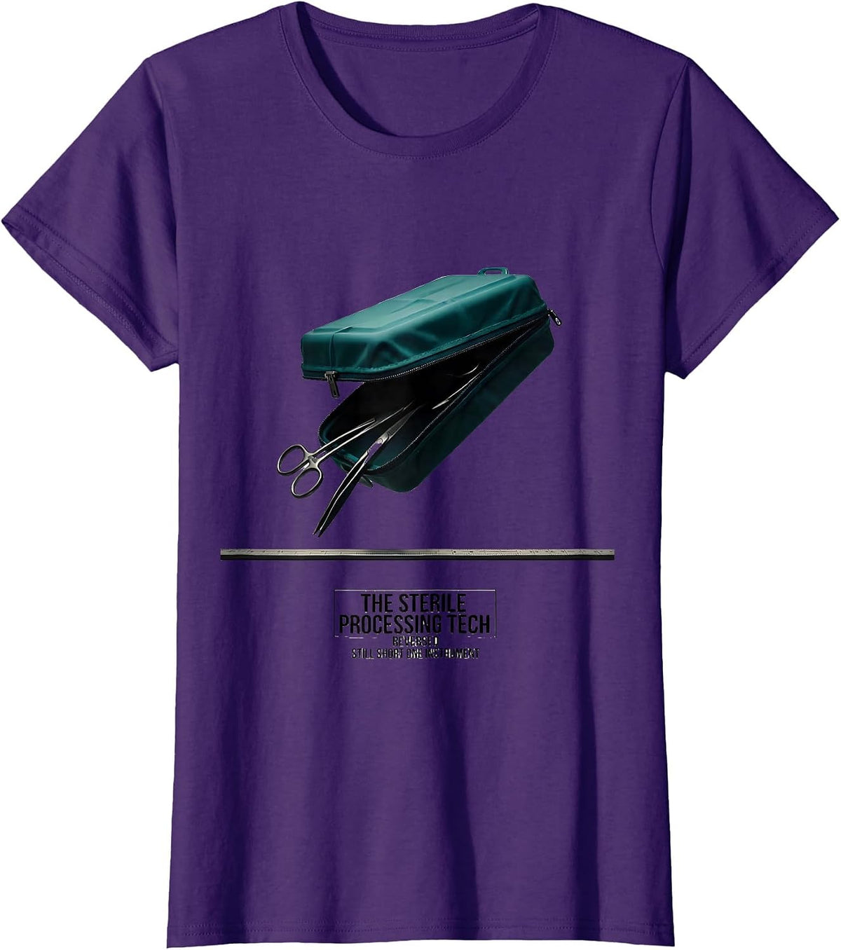 Women's The Sterile Processing Tech Tarot Card Skeleton Halloween T-Shirt - Purple