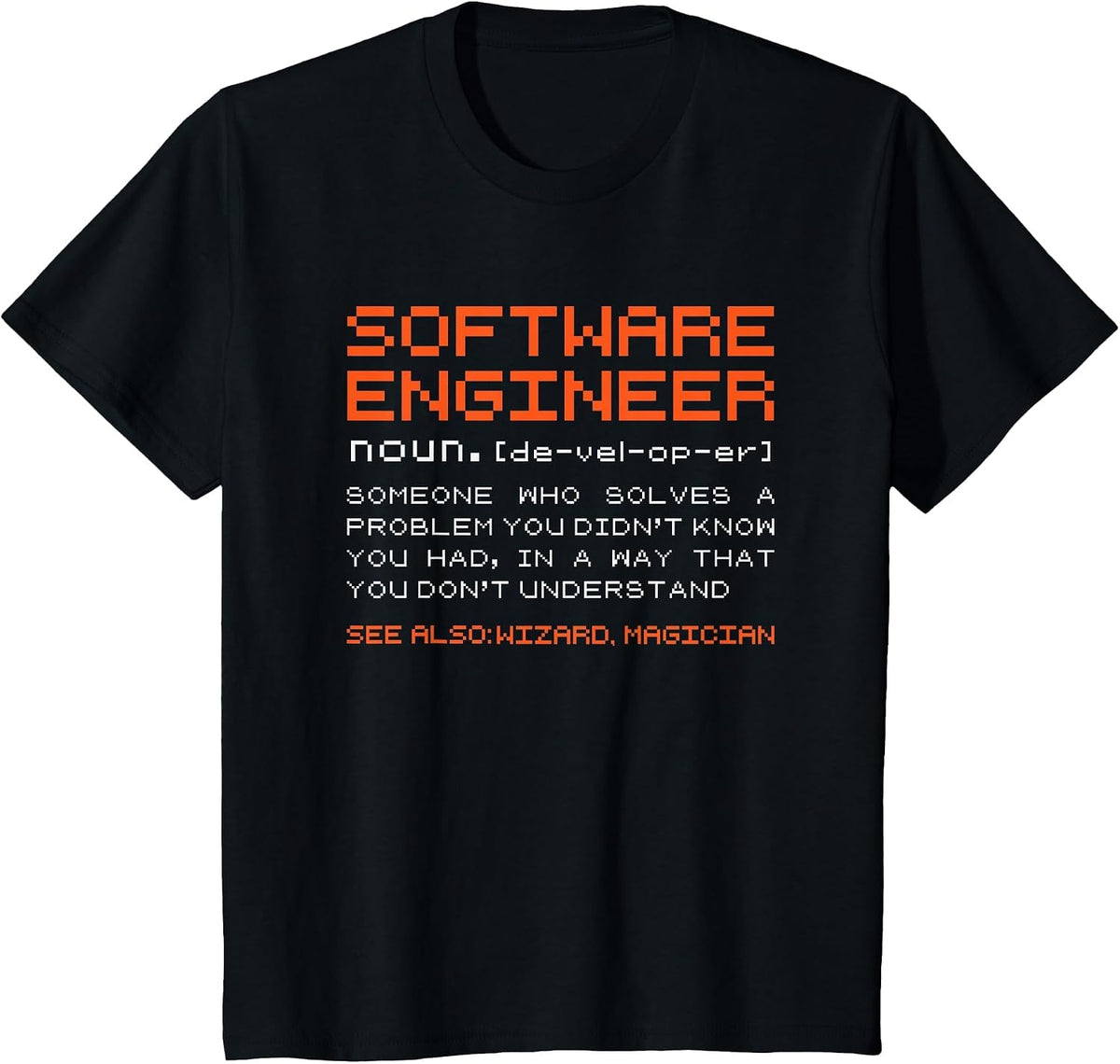 Software-Engineer Developer Definition Programming T-Shirt - Black