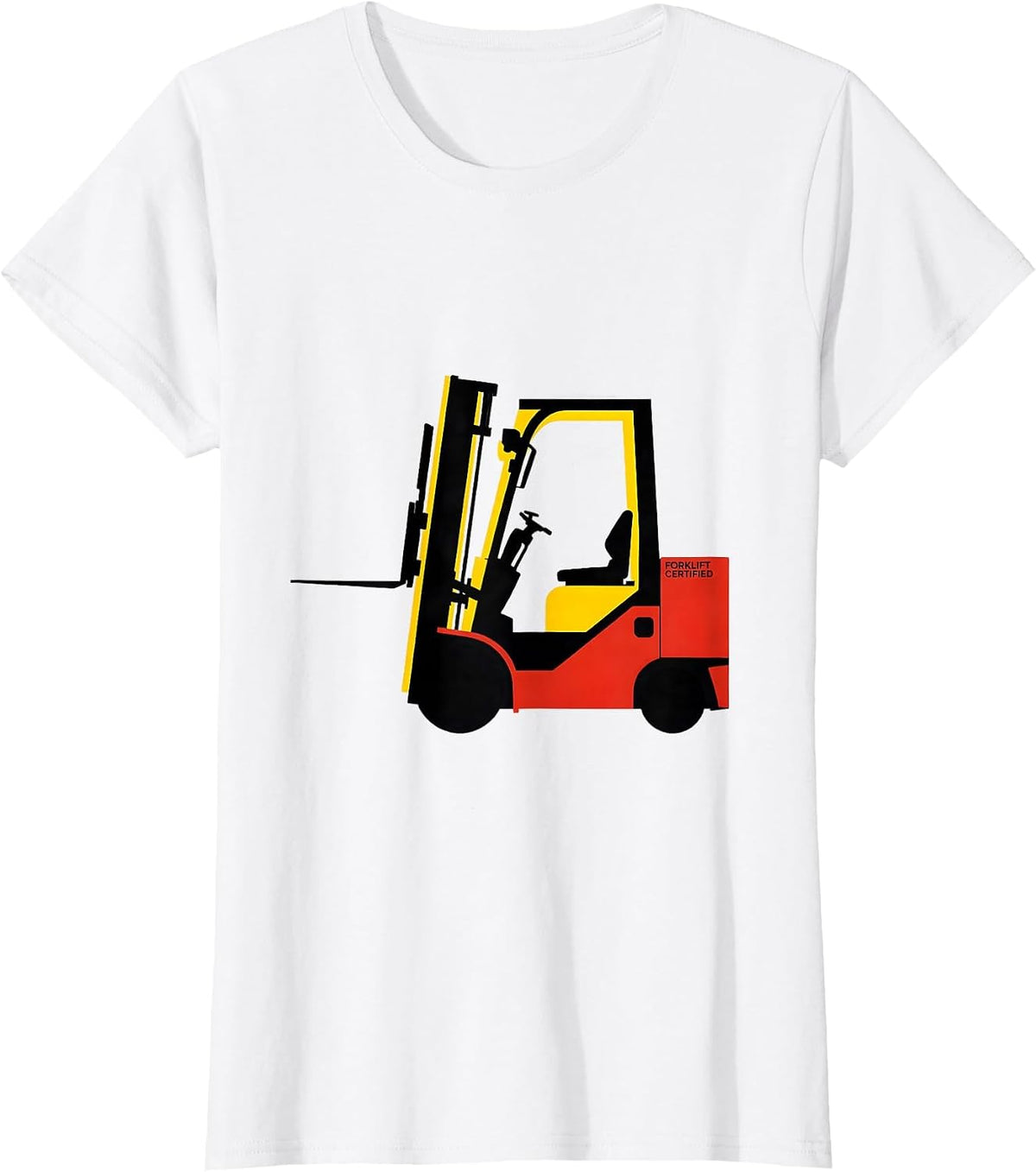 Women's Forklift Certified Bauhaus Modernist Construction Worker Gag T-Shirt - White