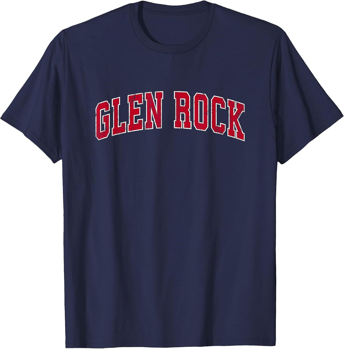 Glen Rock New Jersey NJ Vintage Sports Design Red Design T-Shirt - Navy Blue