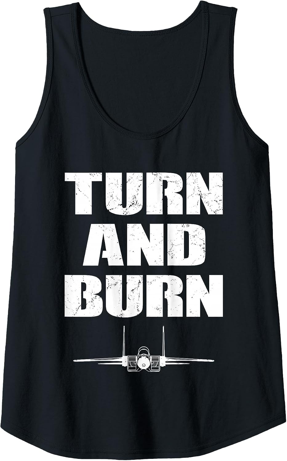 Turn and Burn Fighter Jet Tank Top - Black