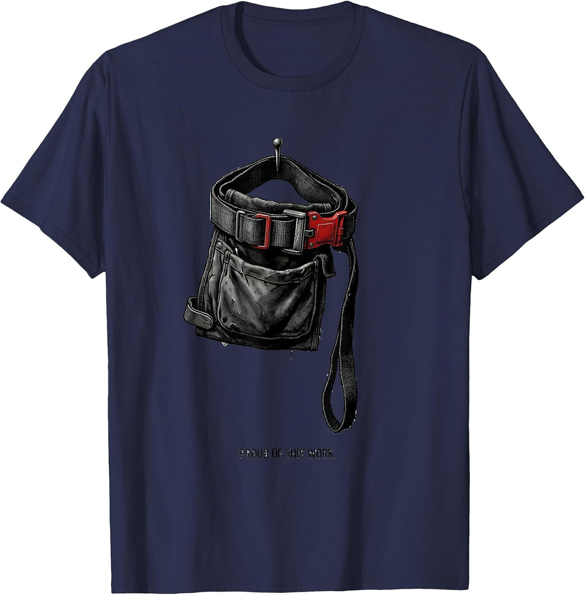 Men's Proud Of This Work Patriotic Labor Day Union Worker Pride T-Shirt - Navy Blue