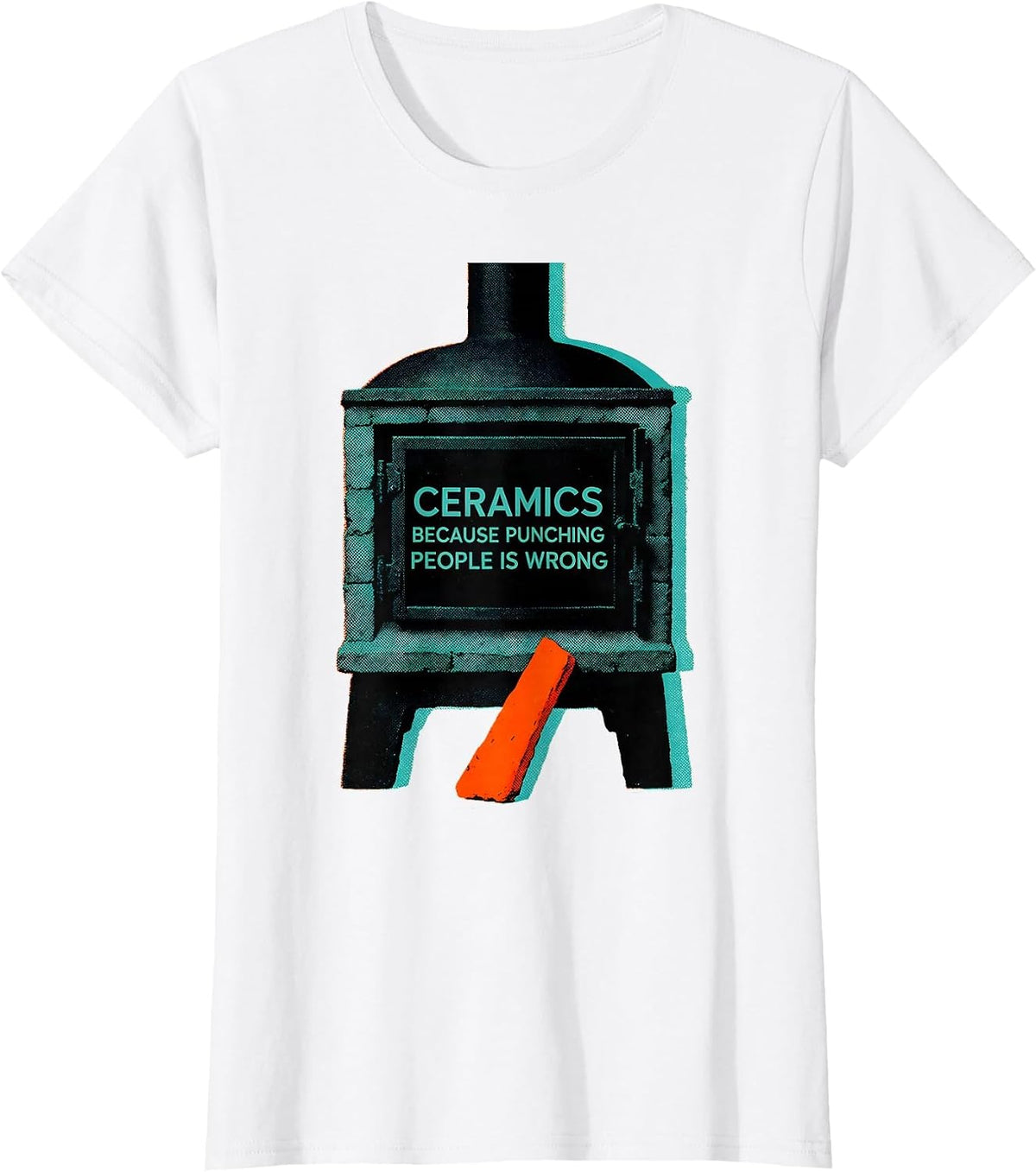 Ceramics Because Punching People Is Wrong Pottery Lover T-Shirt - White
