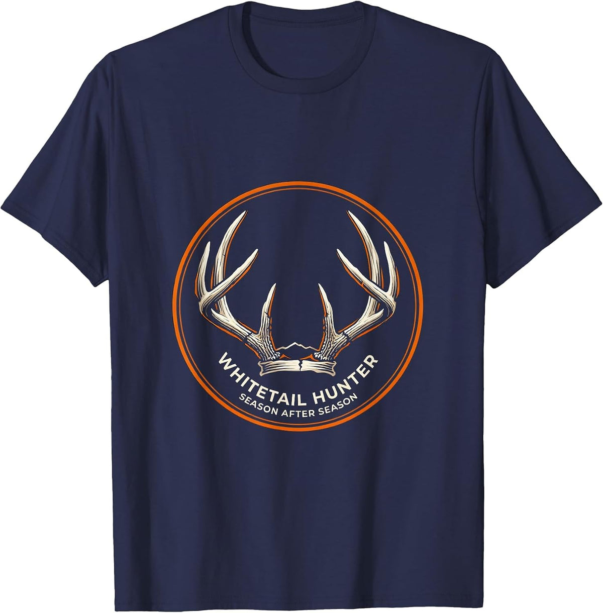 Whitetail Hunter, Season After Season Disrupted Stripe T-Shirt - Navy Blue