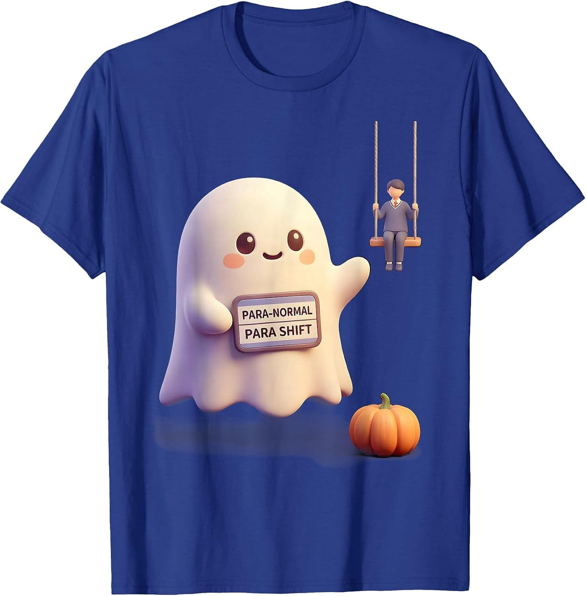 Para-Normal Para Shift Cute Kawaii Ghost Paraprofessional T-Shirt - Royal Blue