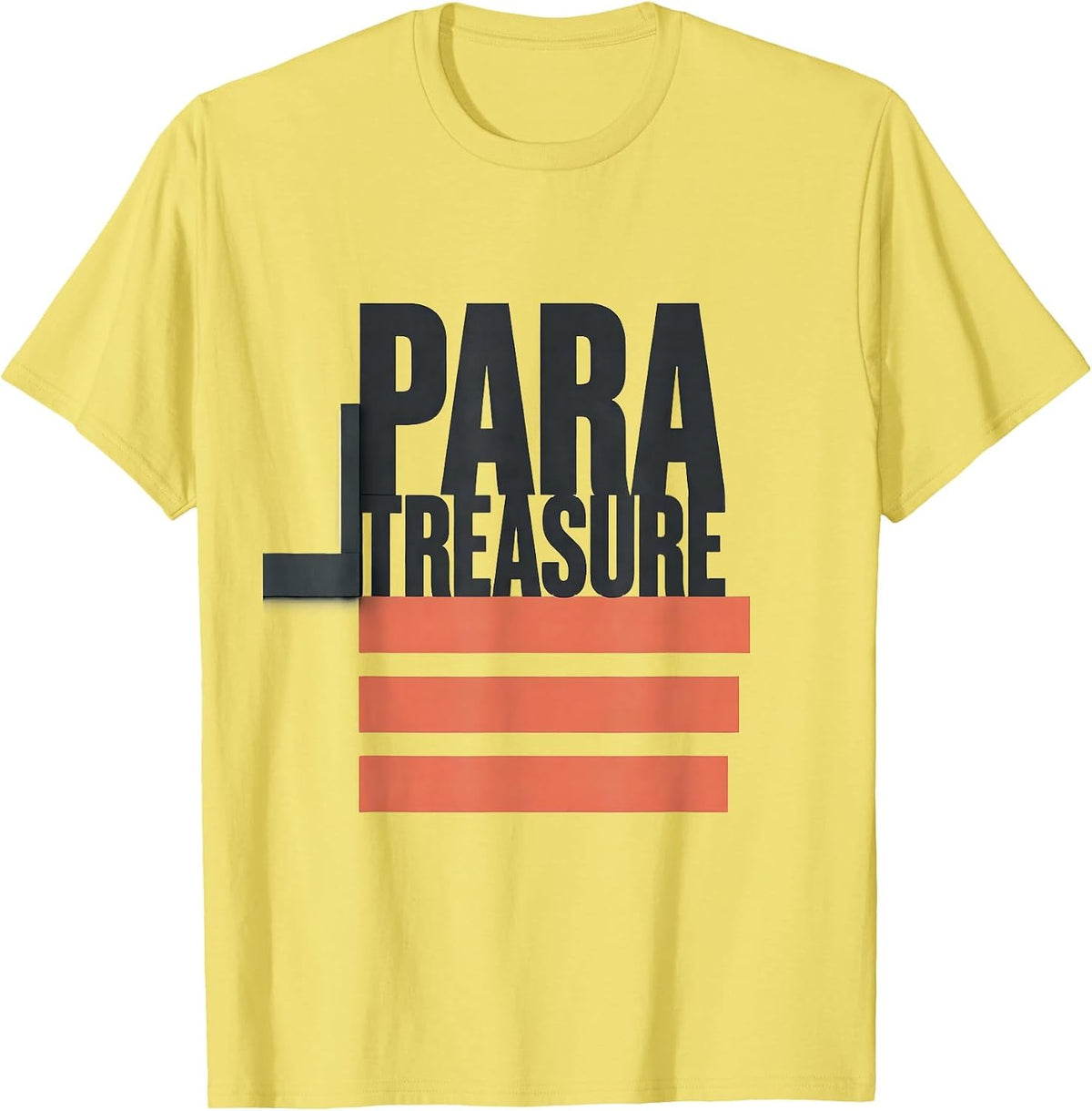 Men's Para Treasure Minimalist Paraprofessional Appreciation Back T-Shirt - Lemon Yellow