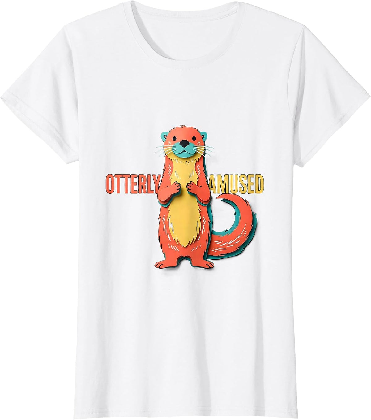 Otterly Amused Funny Otter Lover Animal Humor T-Shirt - White