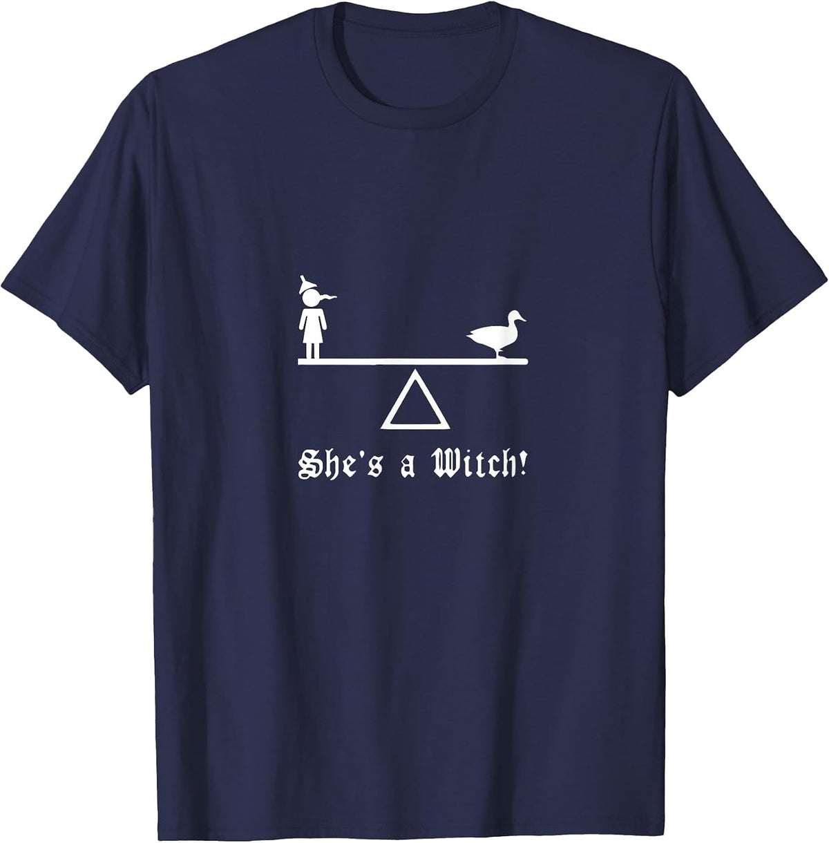 She's a Witch! Classic Movie Scene T-Shirt - Navy Blue