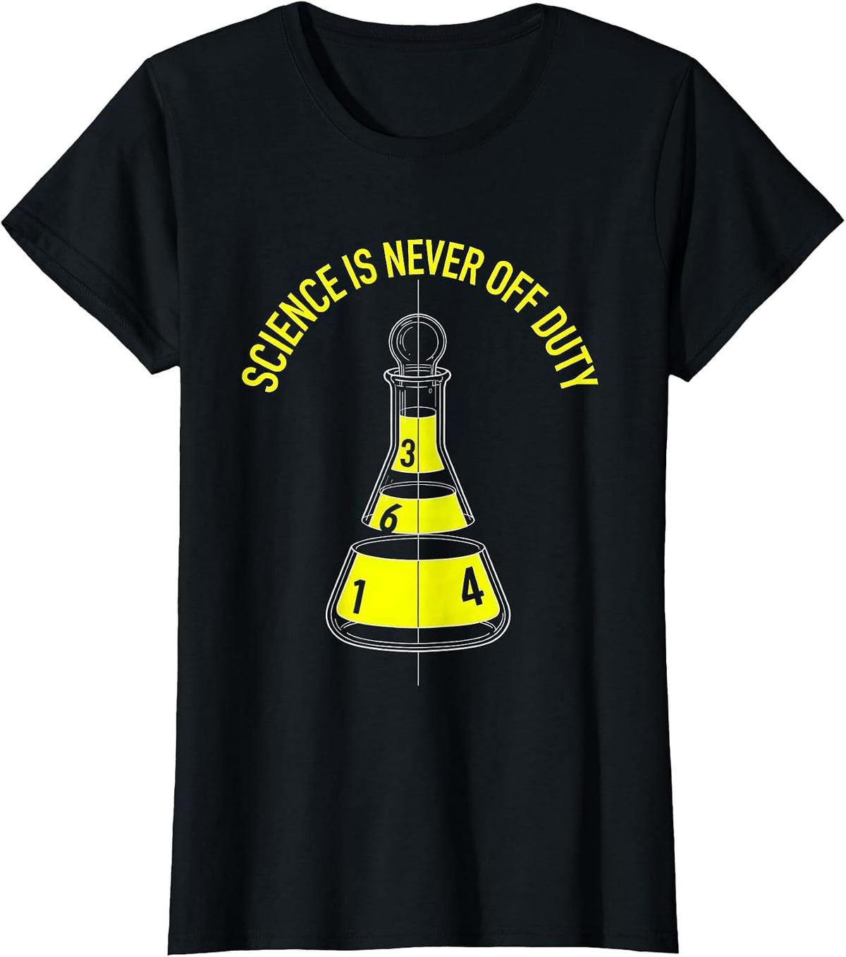 Science Is Never Off Duty Back to School Teacher T-Shirt - Black