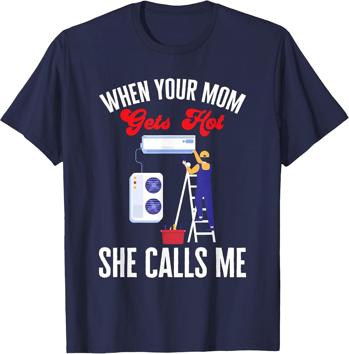 HVAC Technician Heating Climate Ventilation Technician T-Shirt - Navy Blue