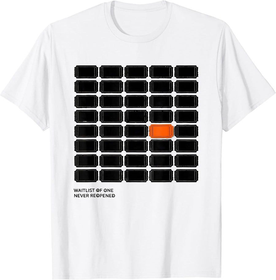 Men's Waitlist Of One Never Reopened Designer Streetwear Graphic T-Shirt - White