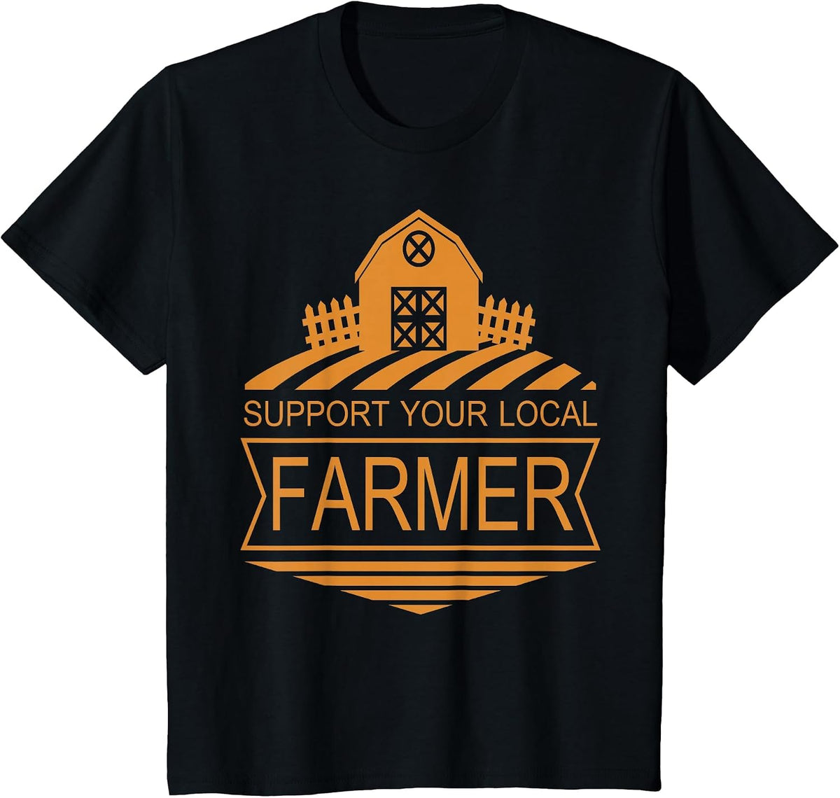 Support Your Local Farmer Love Life Agriculture Farm Shack T-Shirt - Black