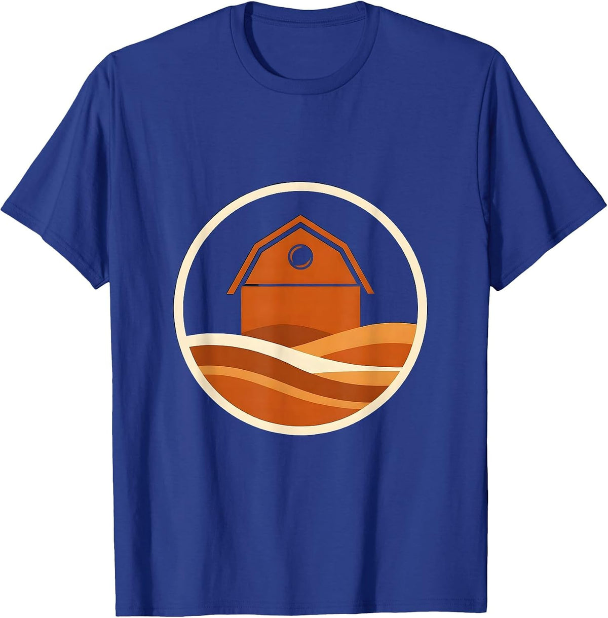 Weathered Wooden Barn Rustic Farmhouse Illustration T-Shirt - Royal Blue