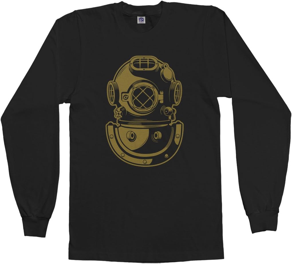 Threadrock Men's Deep Sea Diver Helmet Long Sleeve T-Shirt - Black