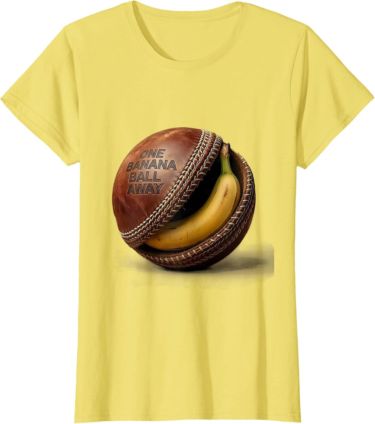 One Banana Ball Away Funny Tennis Design T-Shirt - Lemon Yellow