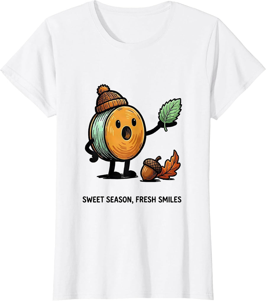 Women's Sweet Season Fresh Smiles Funny Dental Hygienist Oral T-Shirt - White